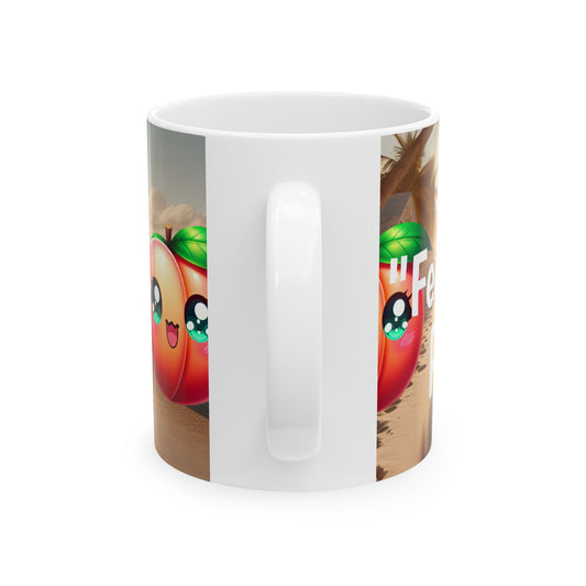 Mug - Peachy Vibes Ceramic Mug - Cute Peach Design, Fun Coffee Cup, Perfect Gift for Friends, Summer Decor