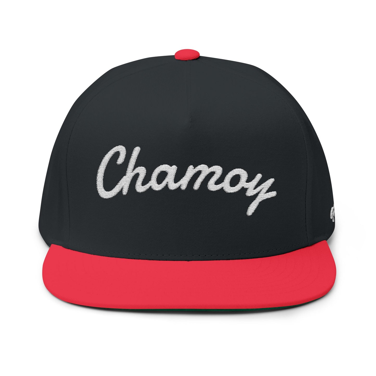 Flat Bill Cap - Chamoy Embroidered Design