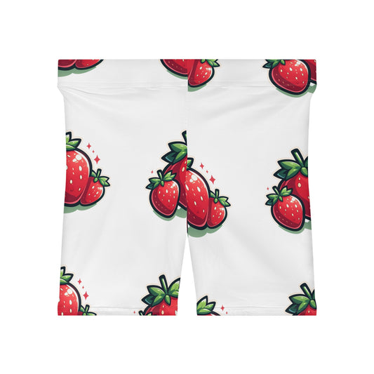 Strawberry Print Biker Shorts for woman.