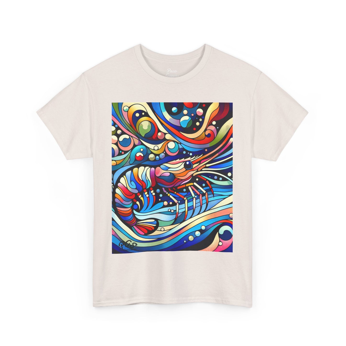 Vibrant Shrimp Tee, Unique Ocean Graphic T-Shirt, Colorful Sea Creature Top, Beach Vibes Shirt, Coastal Art Apparel