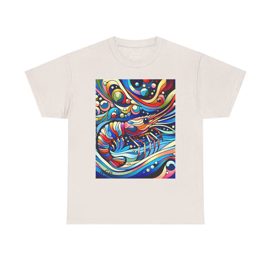 Vibrant Shrimp Tee, Unique Ocean Graphic T-Shirt, Colorful Sea Creature Top, Beach Vibes Shirt, Coastal Art Apparel
