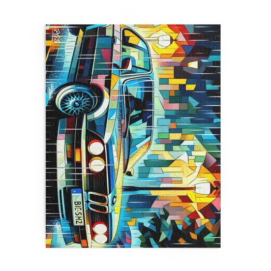 Puzzle, Vintage European Car Art Puzzle, Colorful Jigsaw for Car Enthusiasts, 120-Piece 252-Piece 500-Piece, Fun Family Activity, Relaxing