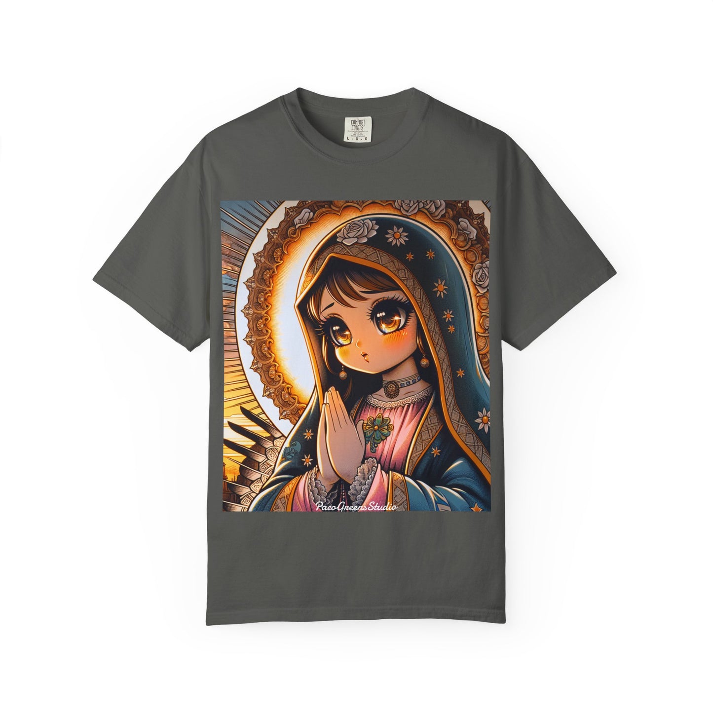 Spiritual Virgin Mary T-shirt, Religious Tee Shirt, Christian Apparel, Artistic Graphic Tee, Unisex Casual Top