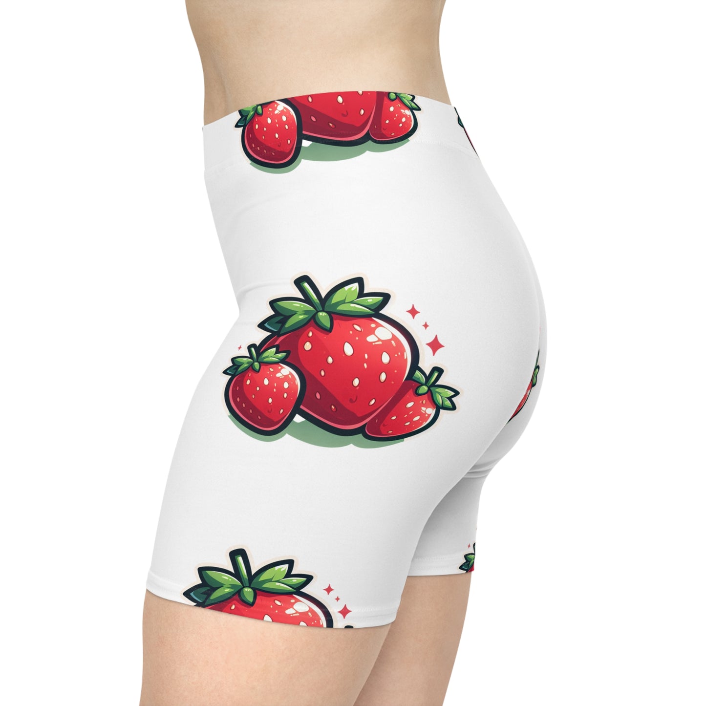 Strawberry Print Biker Shorts for woman.