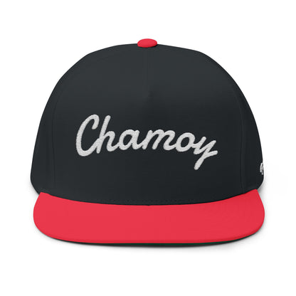 Flat Bill Cap - Chamoy Embroidered Design