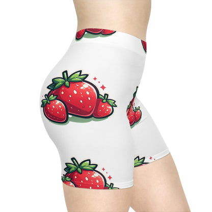 Strawberry Print Biker Shorts for woman.
