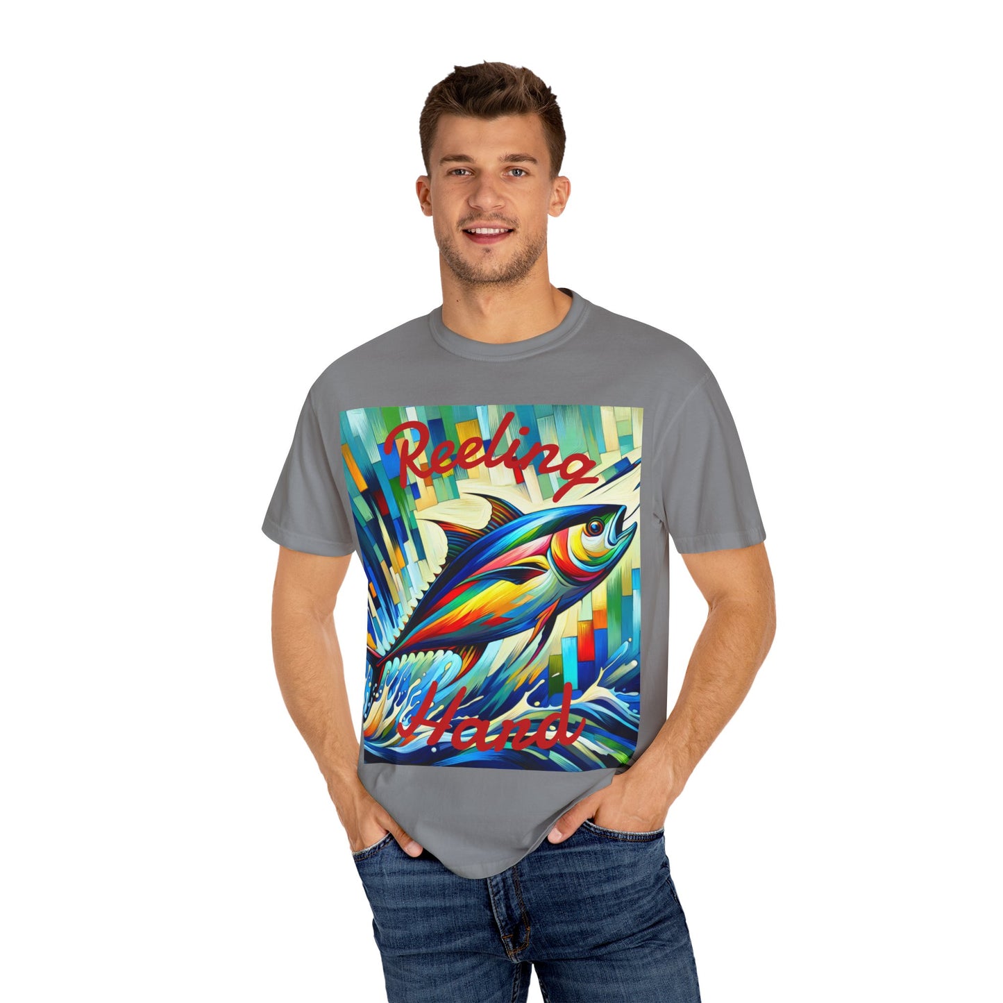 Fishing T-shirt - Vibrant Unisex Garment-Dyed Tee
