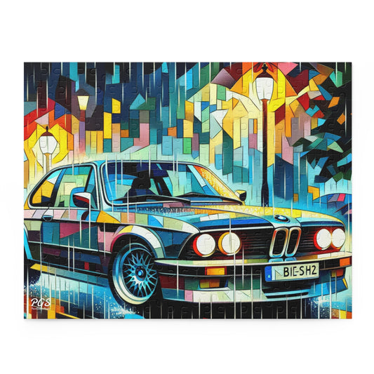 Puzzle, Vintage European Car Art Puzzle, Colorful Jigsaw for Car Enthusiasts, 120-Piece 252-Piece 500-Piece, Fun Family Activity, Relaxing