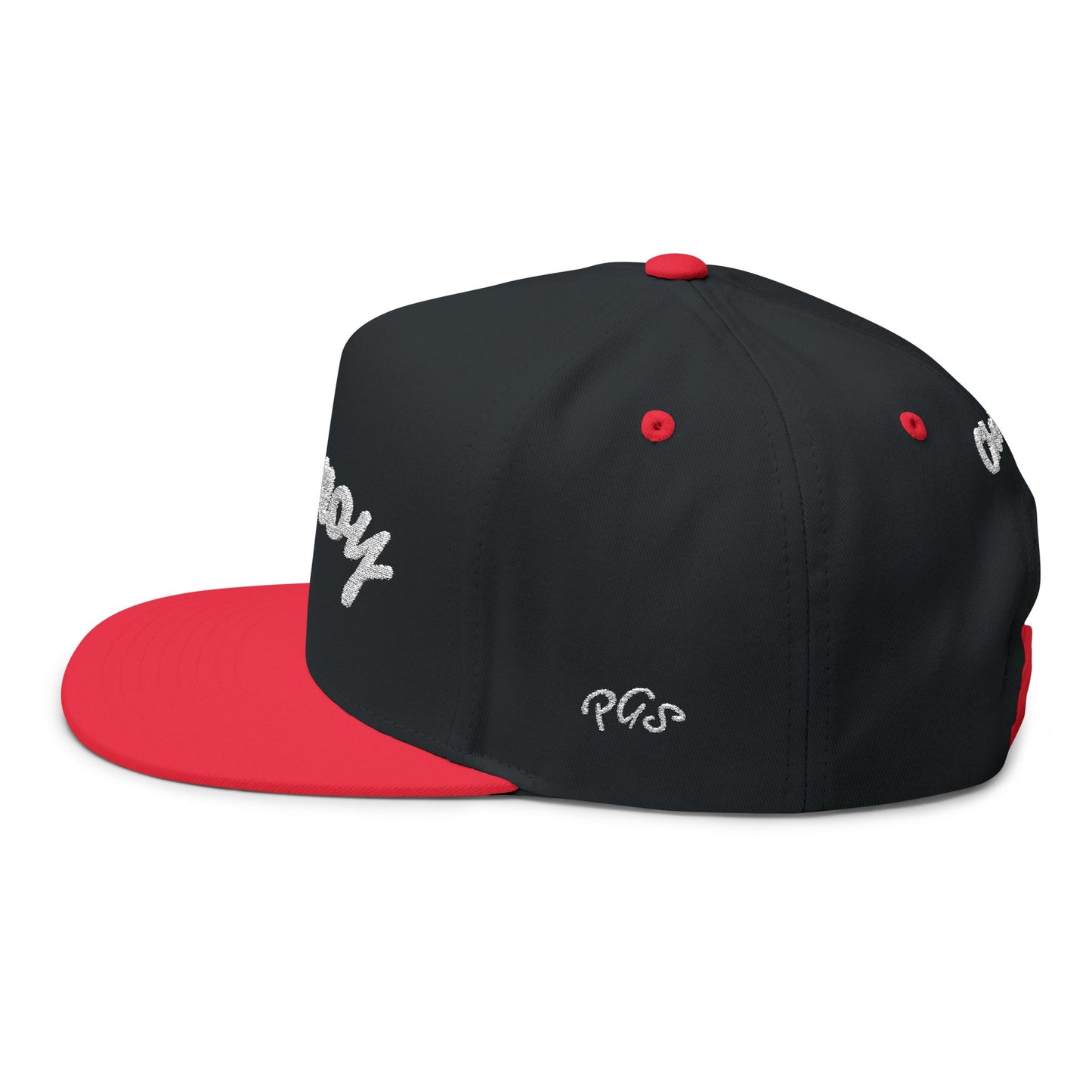 Flat Bill Cap - Chamoy Embroidered Design