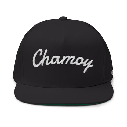 Flat Bill Cap - Chamoy Embroidered Design