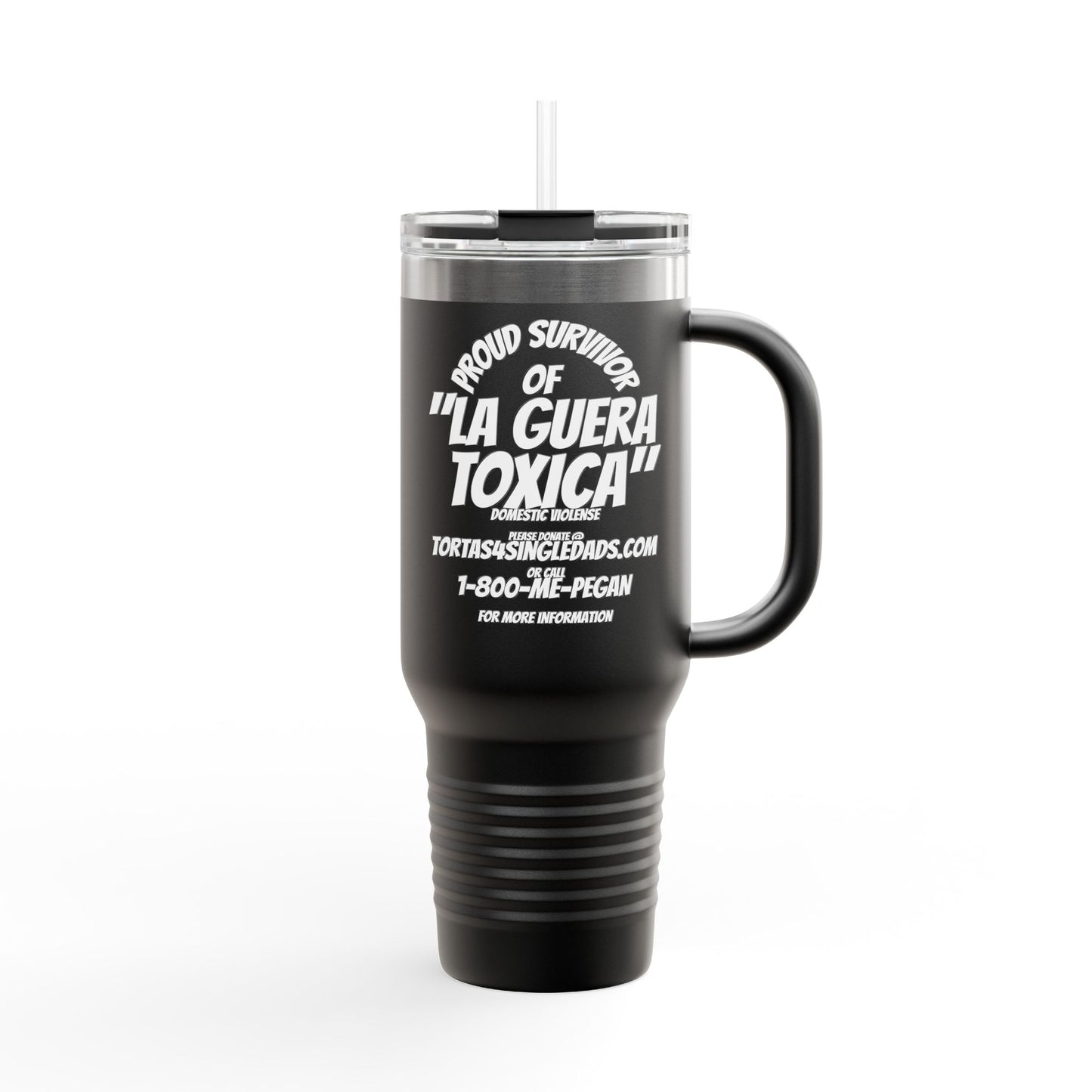 La Guera Toxica Survivor Insulated Mug, 40oz,Gift, Empowering Travel Cup, Inspirational