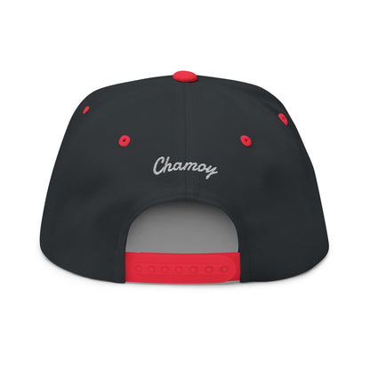 Flat Bill Cap - Chamoy Embroidered Design