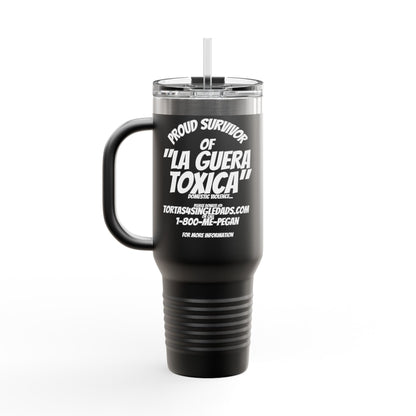 La Guera Toxica Survivor Insulated Mug, 40oz,Gift, Empowering Travel Cup, Inspirational