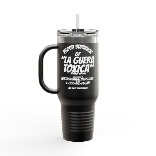 La Guera Toxica Survivor Insulated Mug, 40oz,Gift, Empowering Travel Cup, Inspirational