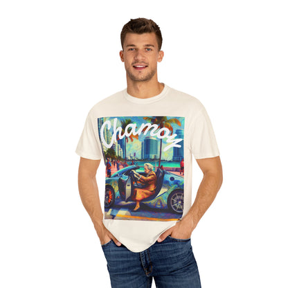 Queen Elizabeth in Miami Unisex T-shirt, British Royalty Tee, Funny Miami Beach Shirt, Vintage Style Graphic Tee, Gift for History Buffs