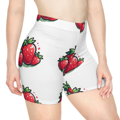 Strawberry Print Biker Shorts for woman.